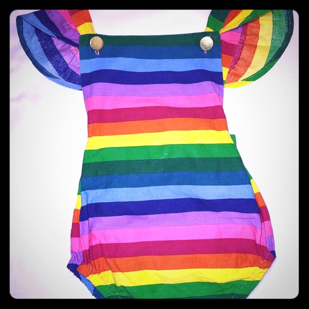 Handmade Rainbow Romper